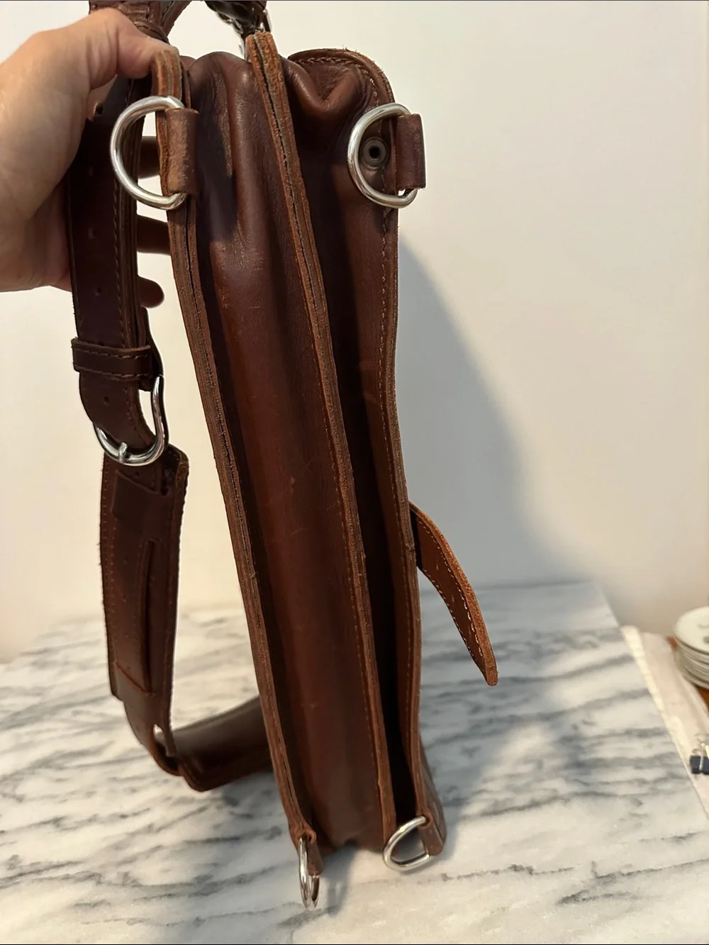 Saddleback Leather Co. Slim Briefcase Chestnut Full Grain Leather Messenger Bag